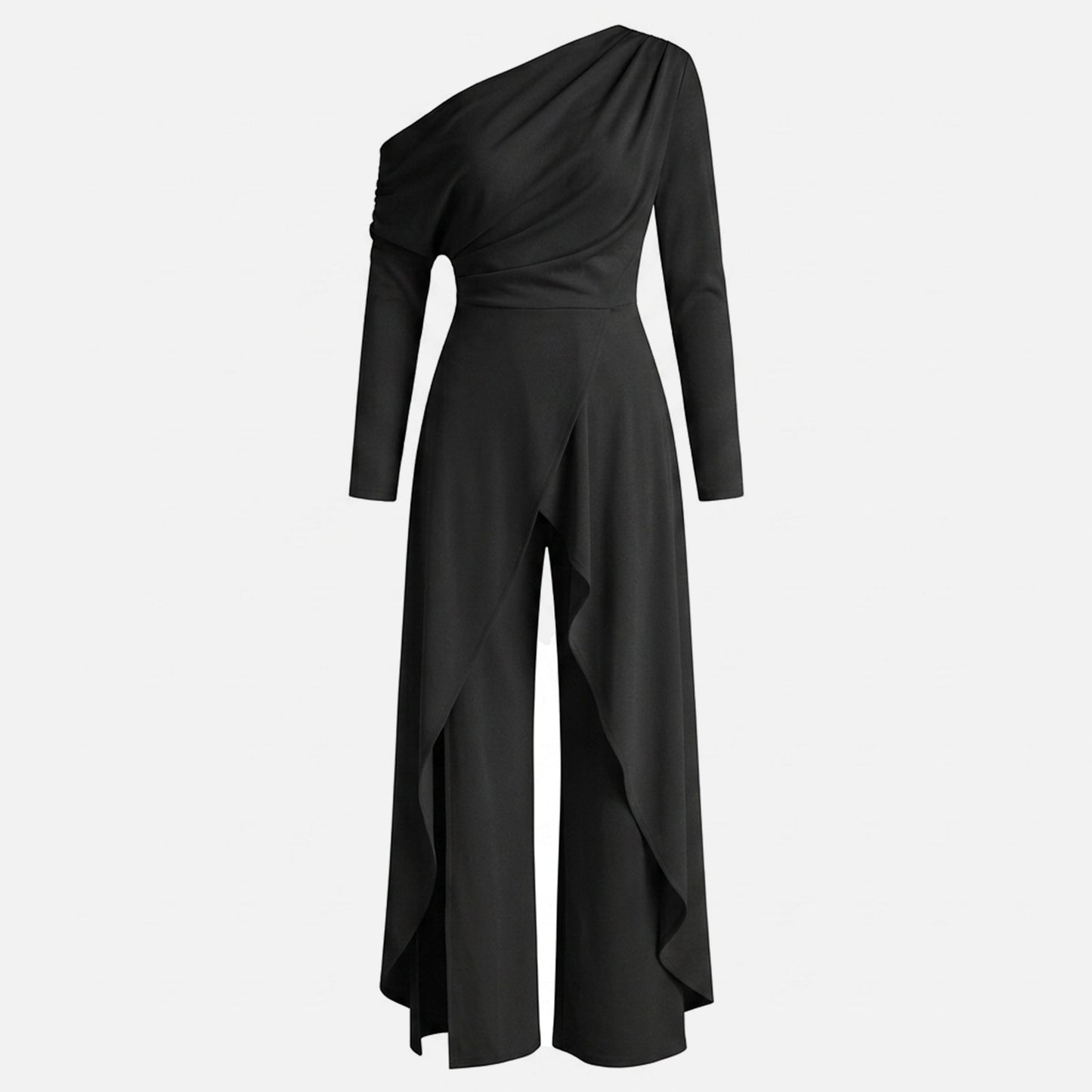 Women's One-Shoulder Draped Jumpsuit