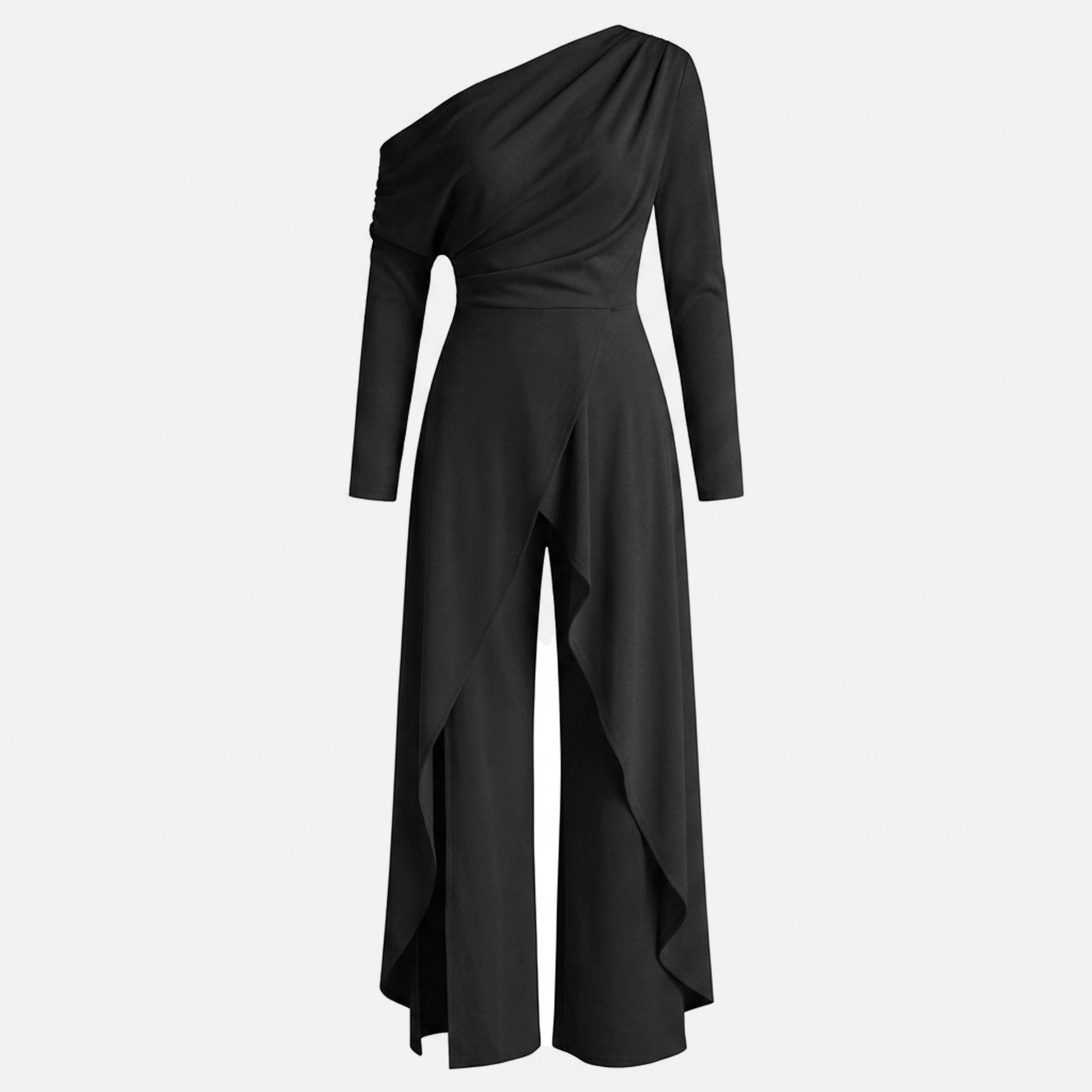 Women's One-Shoulder Draped Jumpsuit