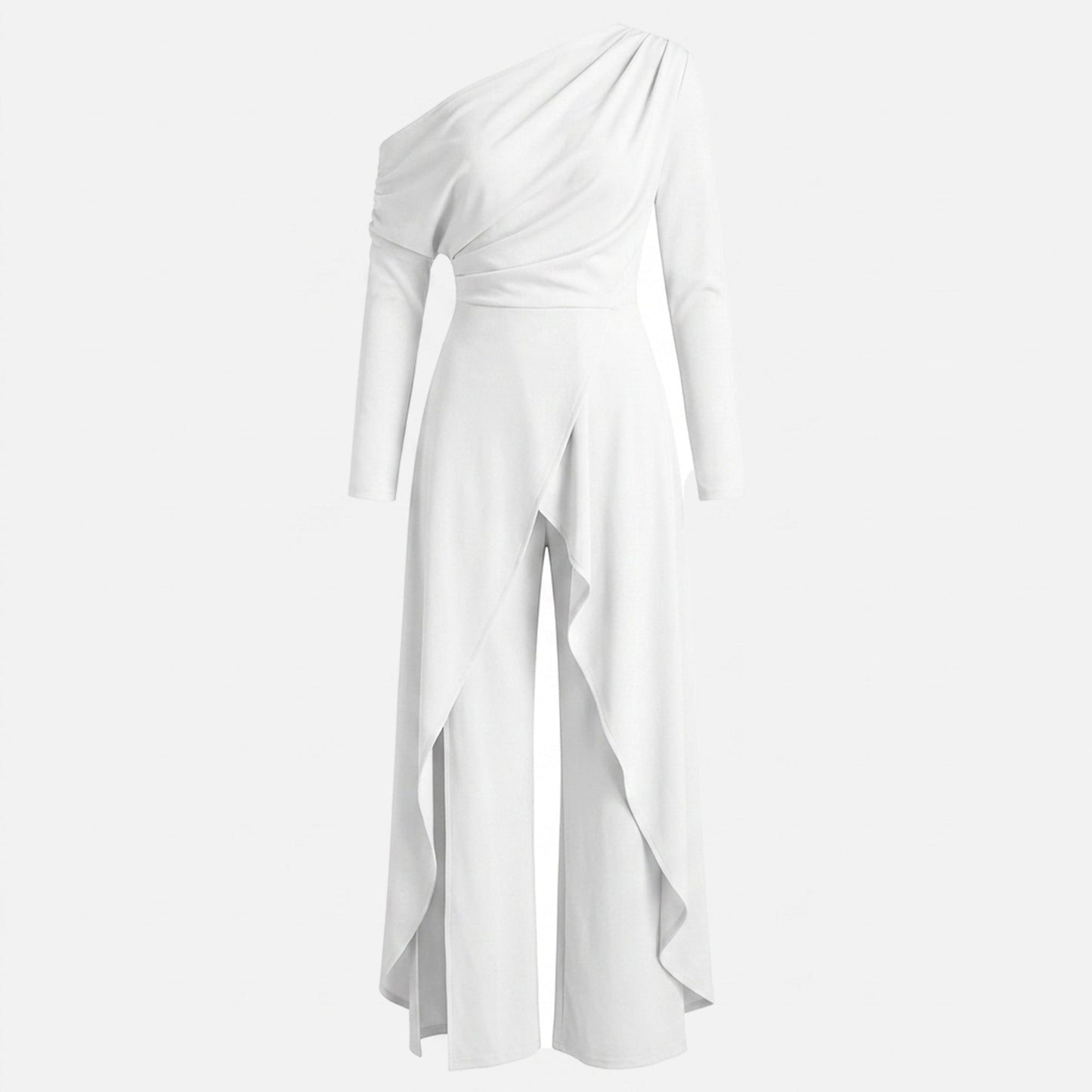 Women's One-Shoulder Draped Jumpsuit