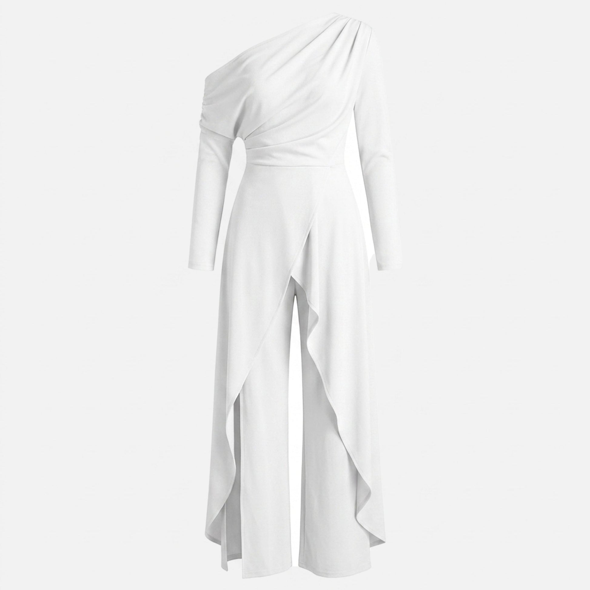 Women's One-Shoulder Draped Jumpsuit