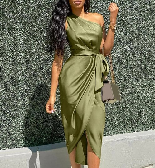 Women's One-Shoulder Maxi Dress