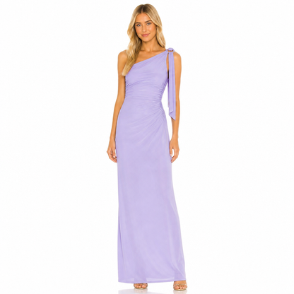 Women's One-Shoulder Ruched Maxi Dress