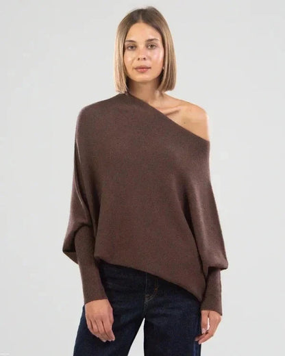 Women's Oversized Asymmetrical Draped Sweater