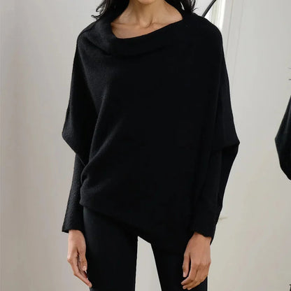 Women's Oversized Asymmetrical Draped Sweater