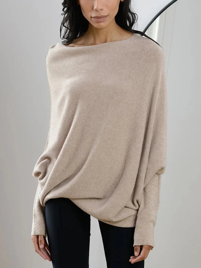 Women's Oversized Asymmetrical Draped Sweater