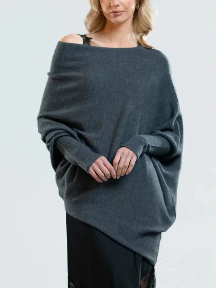Women's Oversized Asymmetrical Draped Sweater
