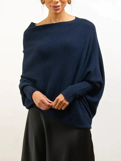 Women's Oversized Asymmetrical Draped Sweater