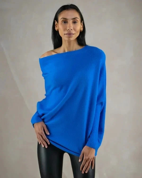 Women's Oversized Asymmetrical Draped Sweater