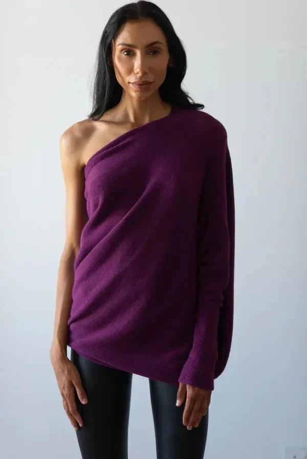 Women's Oversized Asymmetrical Draped Sweater