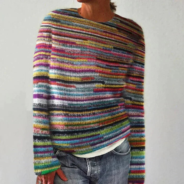 Women's Oversized Chunky Knit Striped Sweater