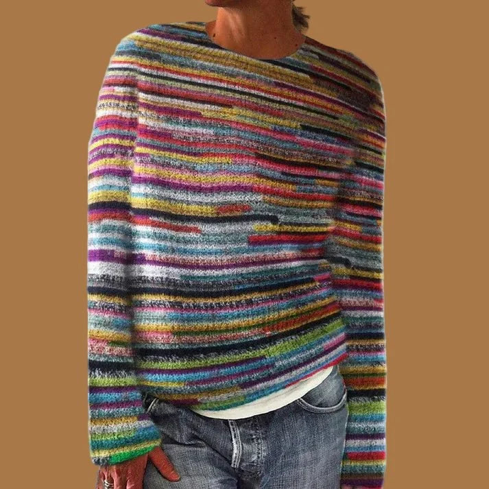 Women's Oversized Chunky Knit Striped Sweater