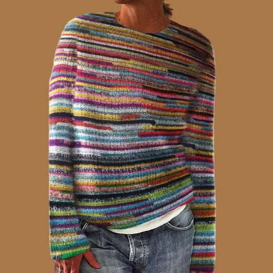 Women's Oversized Chunky Knit Striped Sweater