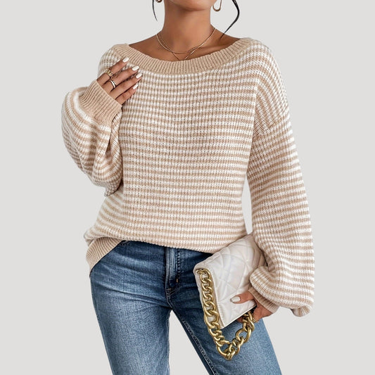 Women's Oversized Striped Knit Jumper