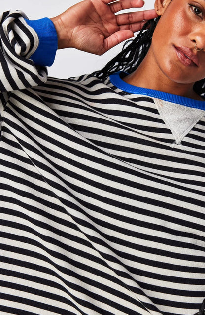 Women's Oversized Striped Sweater with Relaxed Fit