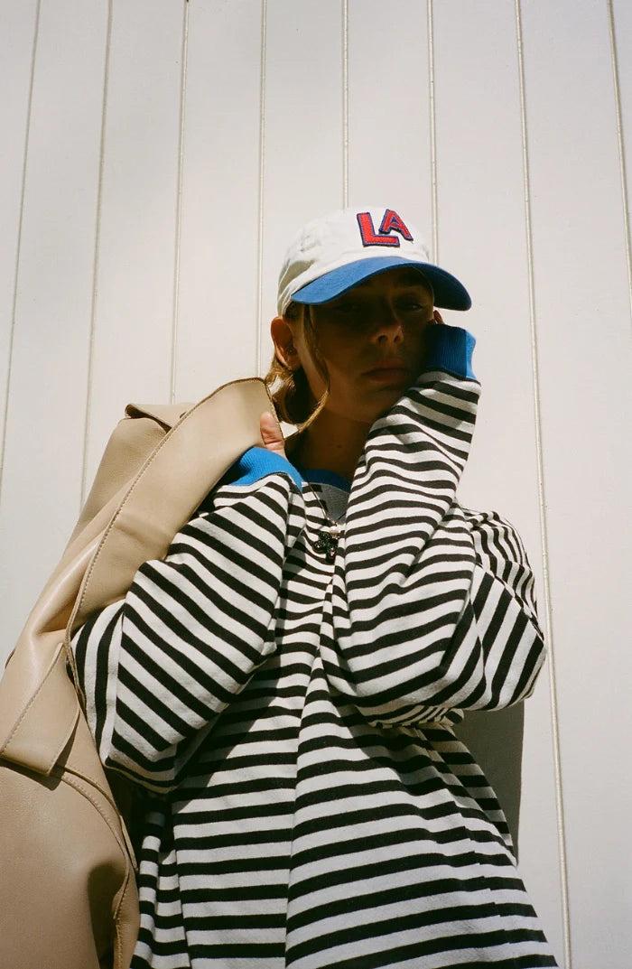 Women's Oversized Striped Sweater with Relaxed Fit