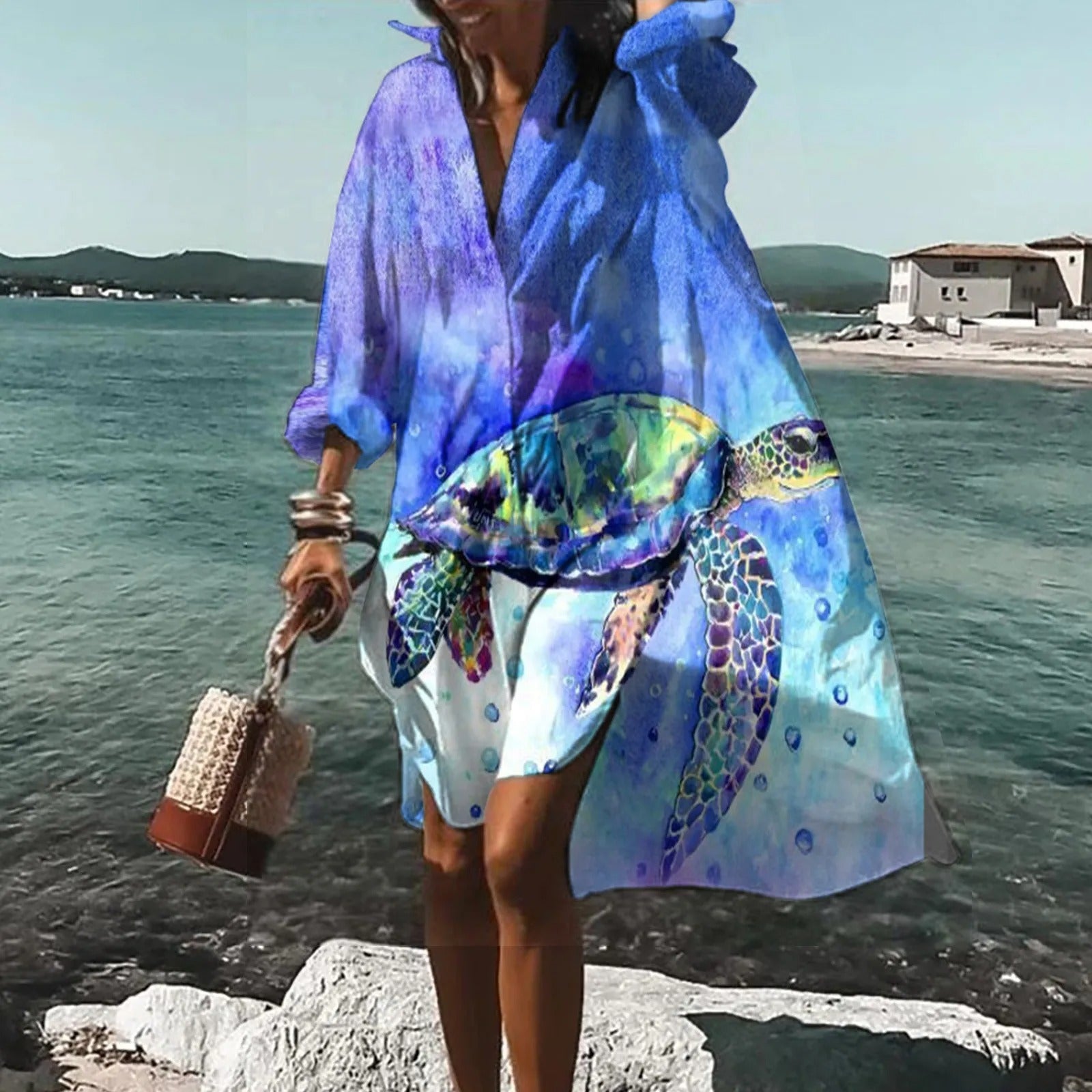 Women's Oversized Summer Shirt Dress