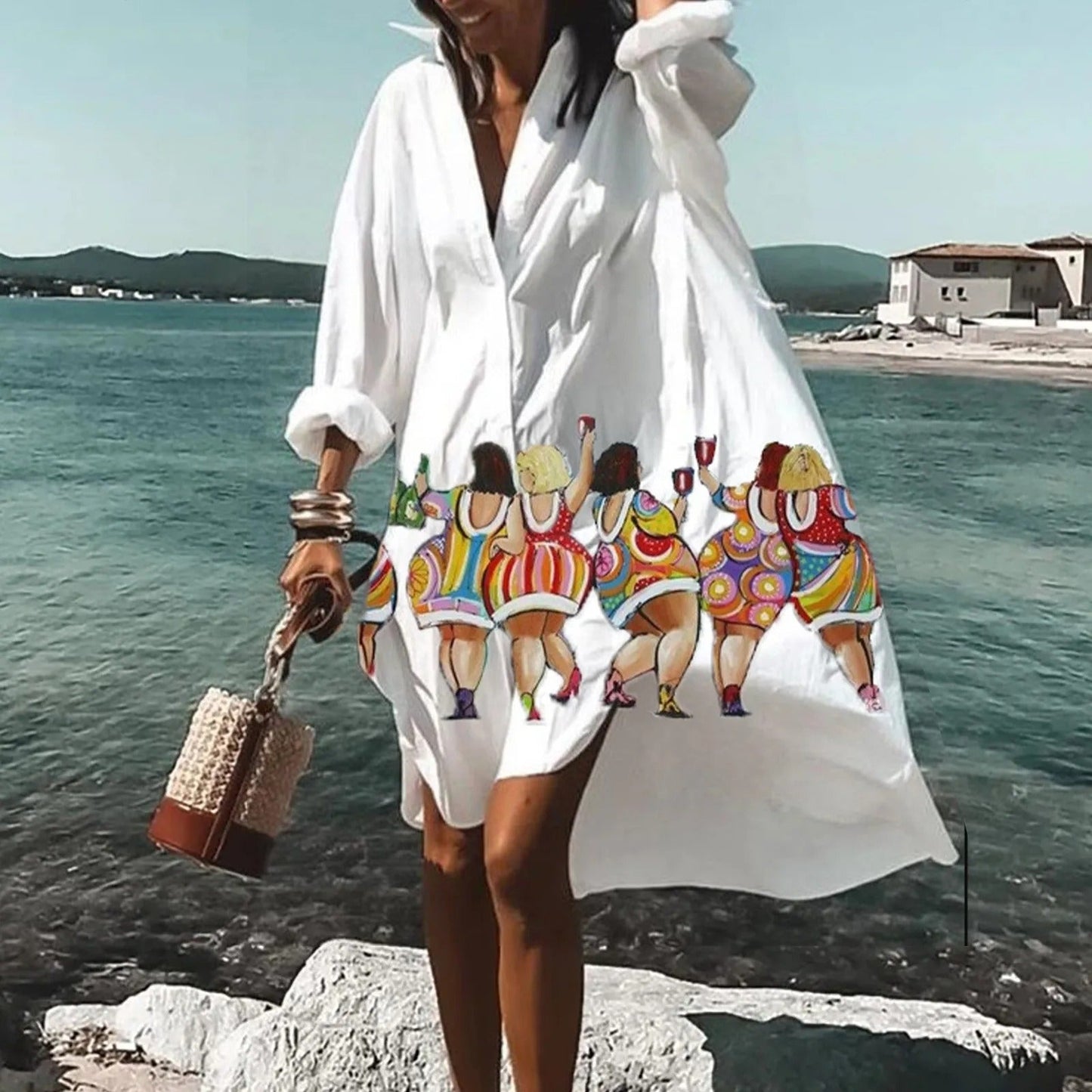 Women's Oversized Summer Shirt Dress