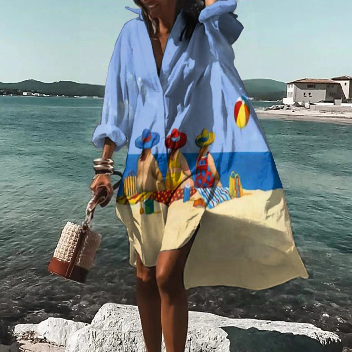 Women's Oversized Summer Shirt Dress