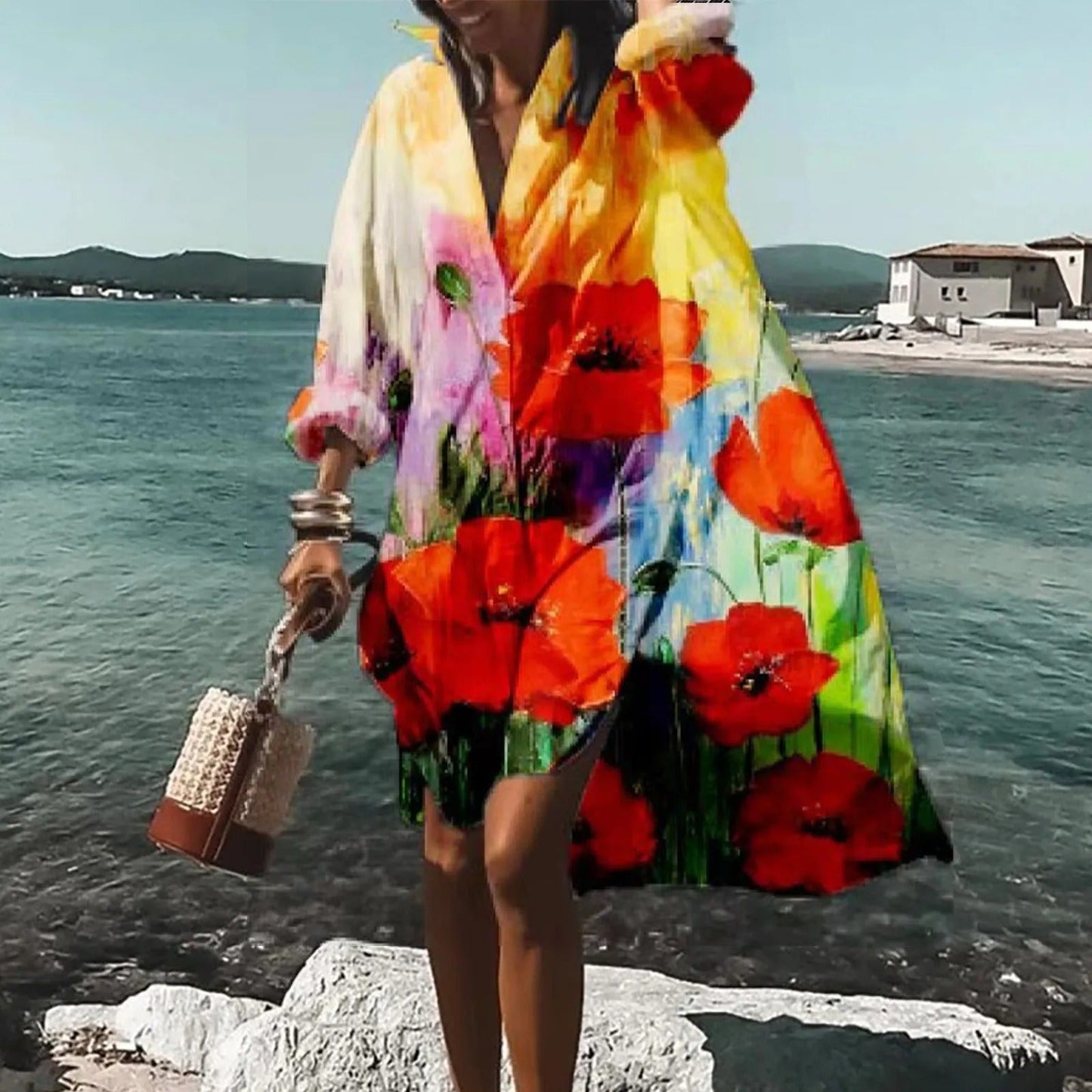 Women's Oversized Summer Shirt Dress