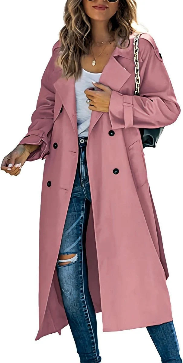Women's Oversized Trench Coat with Belt