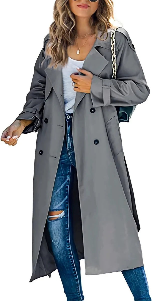 Women's Oversized Trench Coat with Belt