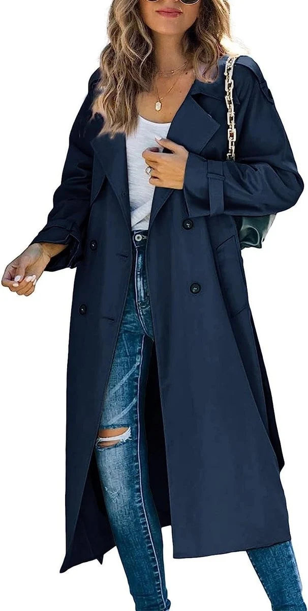 Women's Oversized Trench Coat with Belt