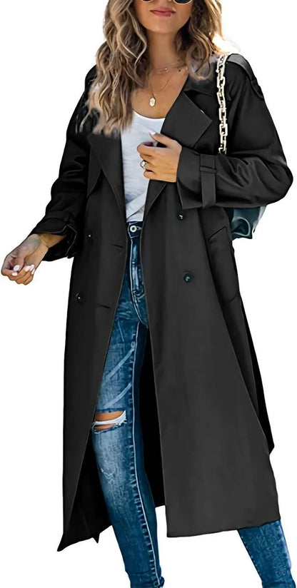 Women's Oversized Trench Coat with Belt