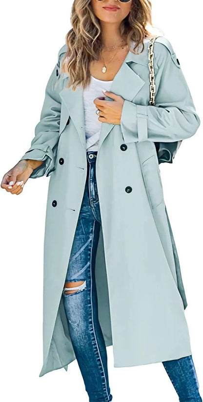 Women's Oversized Trench Coat with Belt