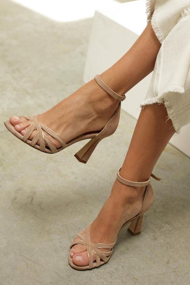 Women's Peep Toe Heeled Sandals