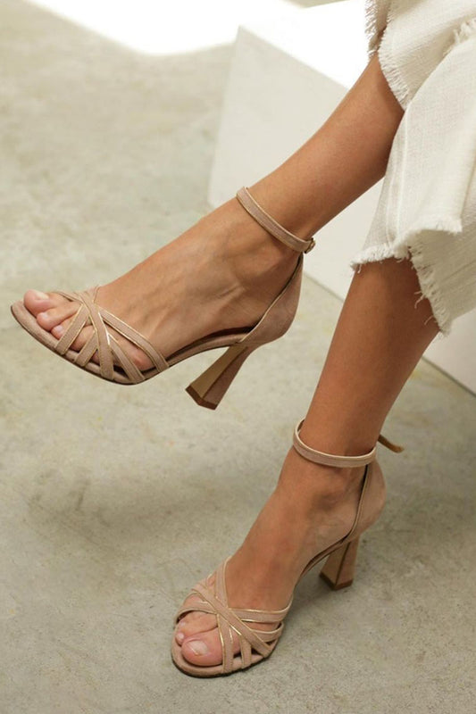 Women's Peep Toe Heeled Sandals