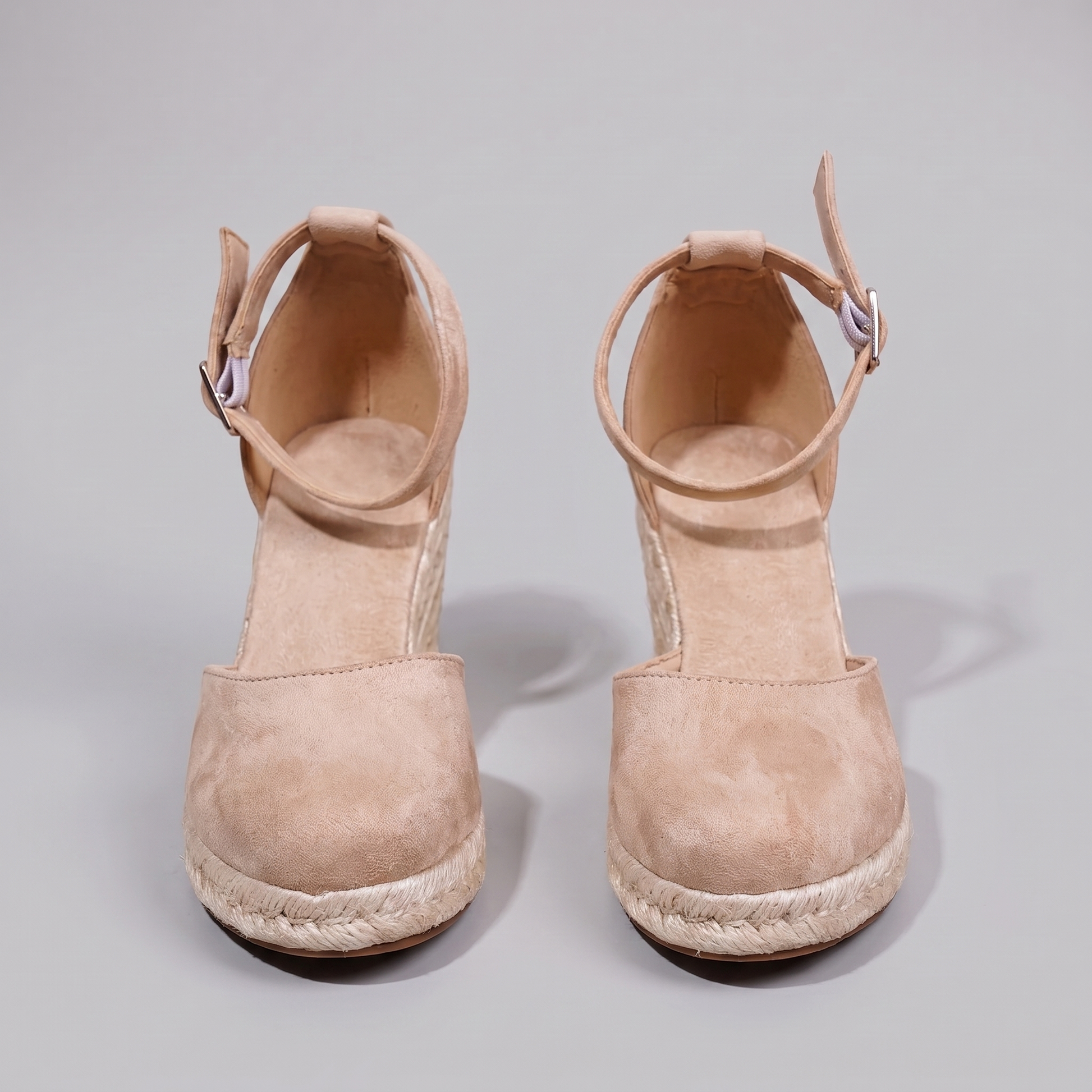 Women's Platform Wedge Shoes with Crossed Ankle Strap