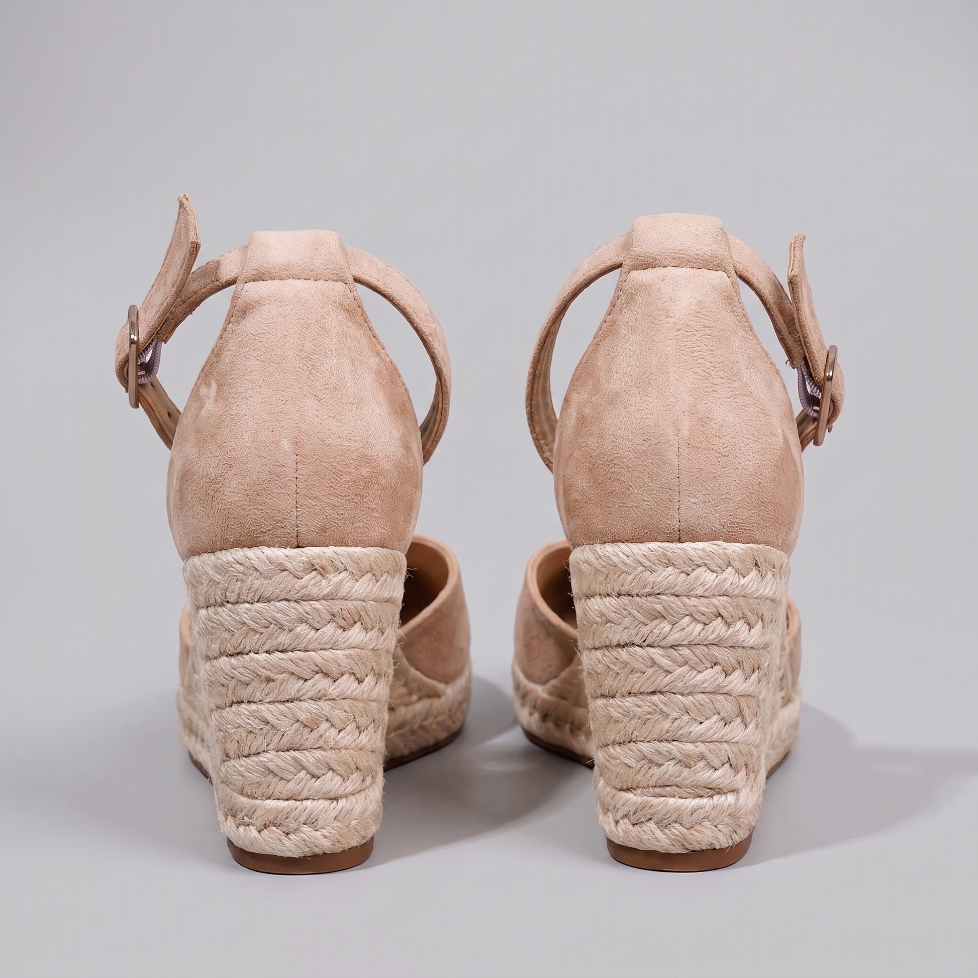 Women's Platform Wedge Shoes with Crossed Ankle Strap