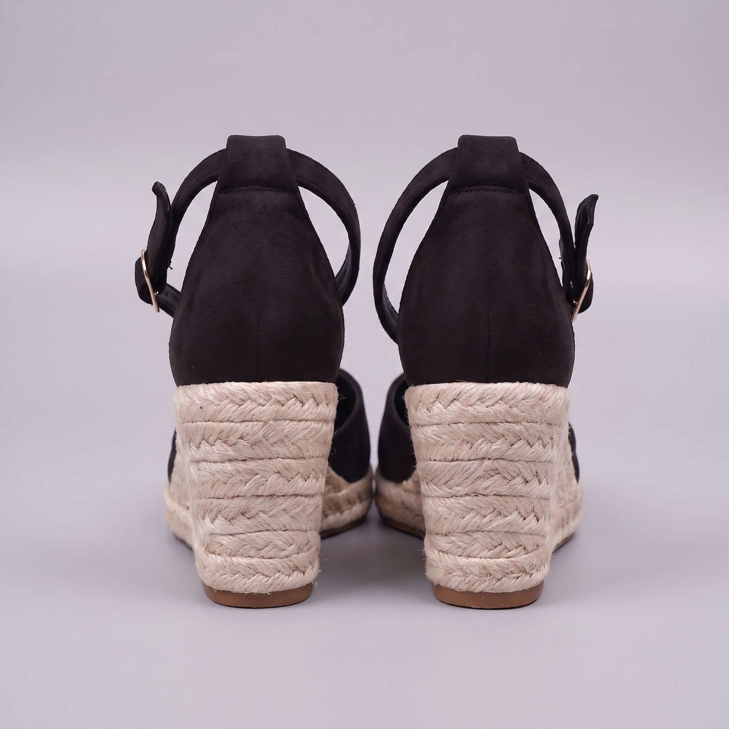 Women's Platform Wedge Shoes with Crossed Ankle Strap