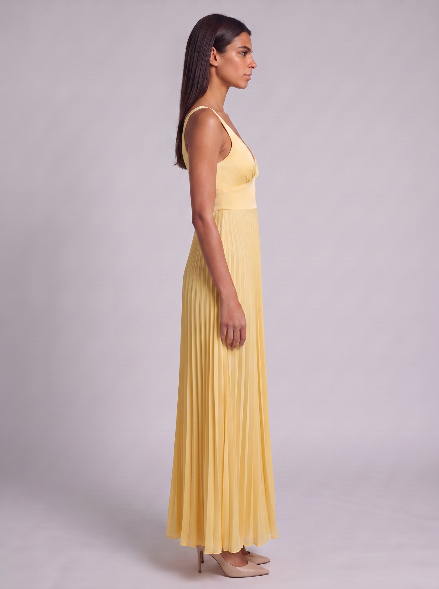 Women's Pleated Midi Dress for Summer Events