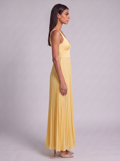 Women's Pleated Midi Dress for Summer Events