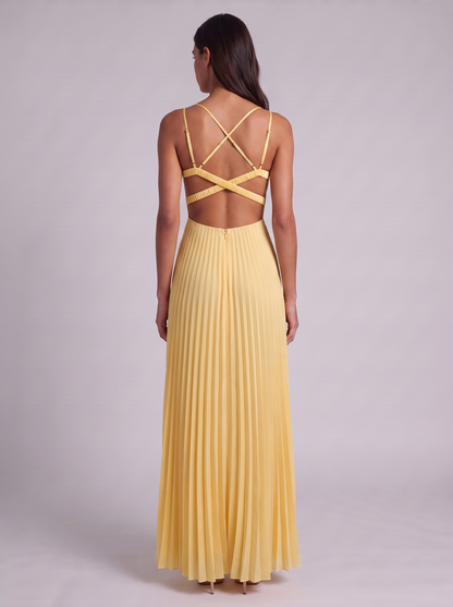 Women's Pleated Midi Dress for Summer Events