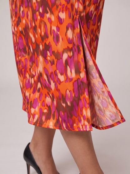 Women's Puff Sleeve Evening Dress with Vibrant Prints