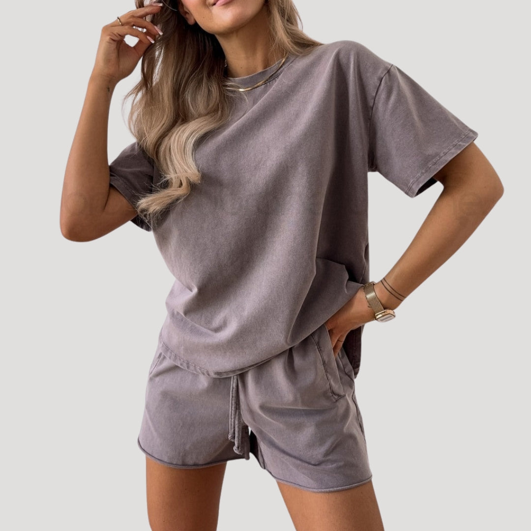 Women's Relaxed Fit T-Shirt and Shorts Set
