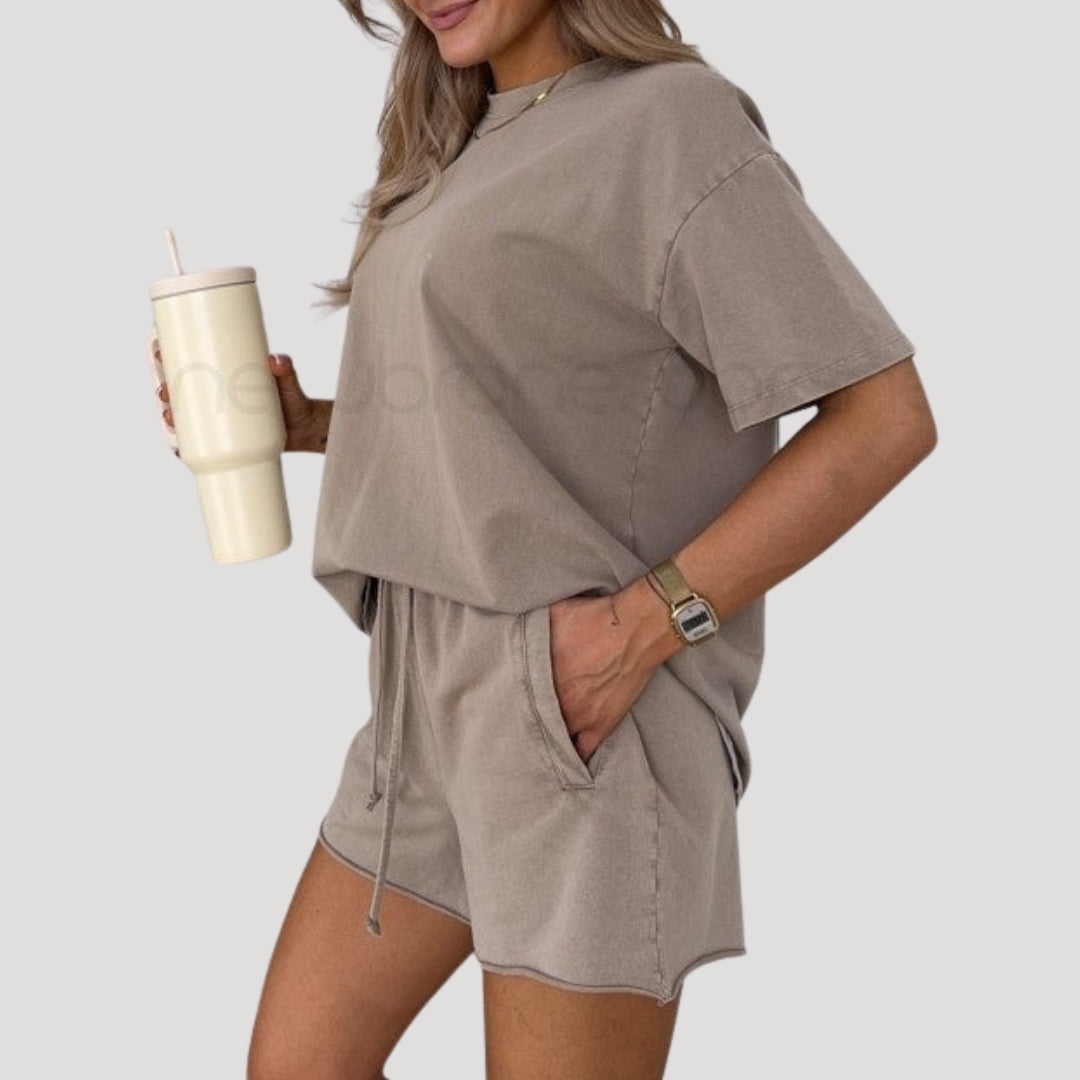 Women's Relaxed Fit T-Shirt and Shorts Set