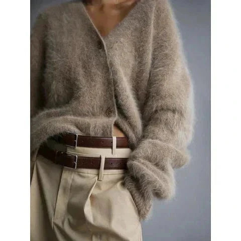 Women's Relaxed V-Neck Knit Cardigan