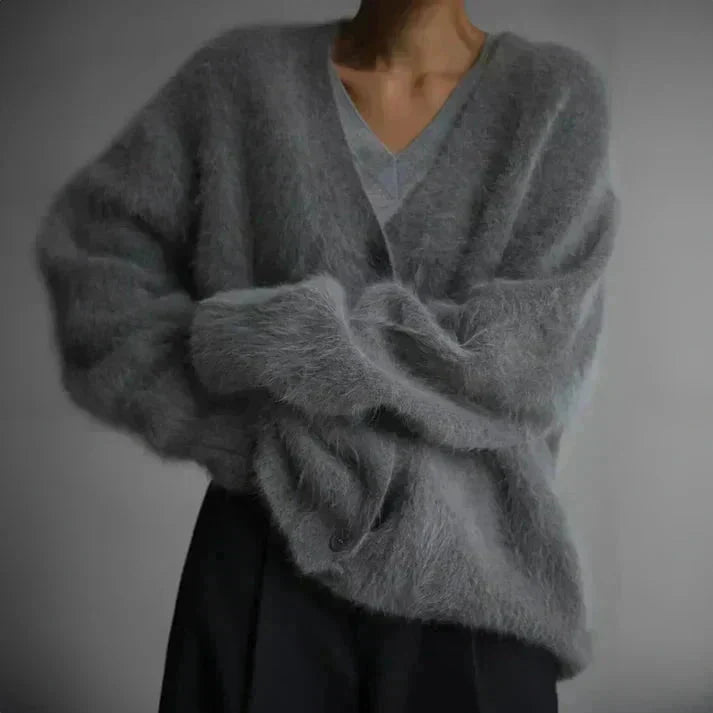 Women's Relaxed V-Neck Knit Cardigan