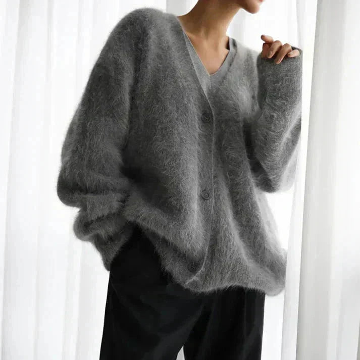 Women's Relaxed V-Neck Knit Cardigan