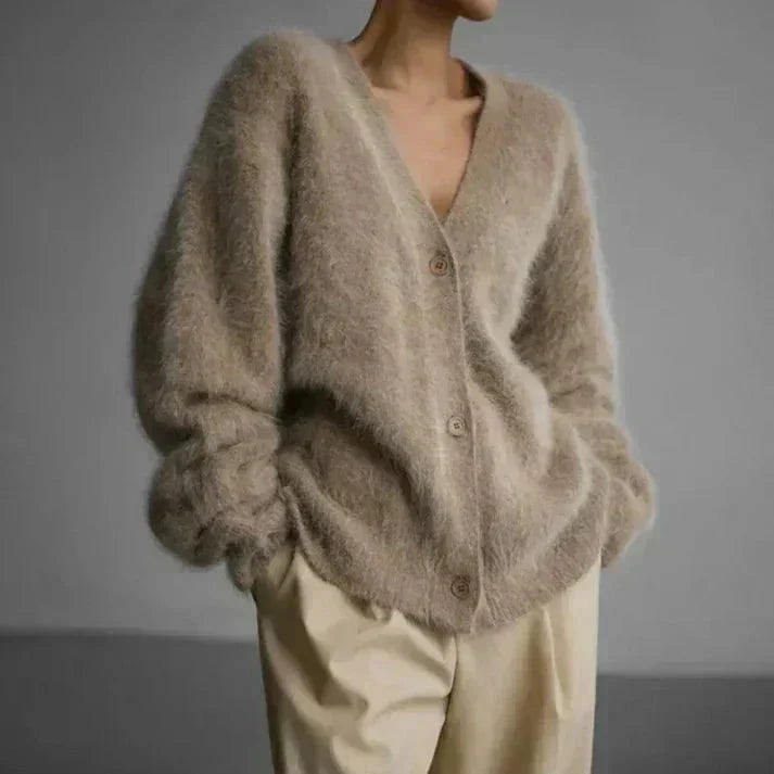 Women's Relaxed V-Neck Knit Cardigan