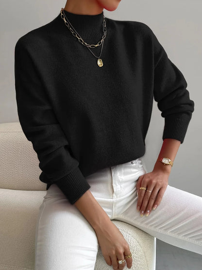 Women's Roll-Neck Knit Sweater