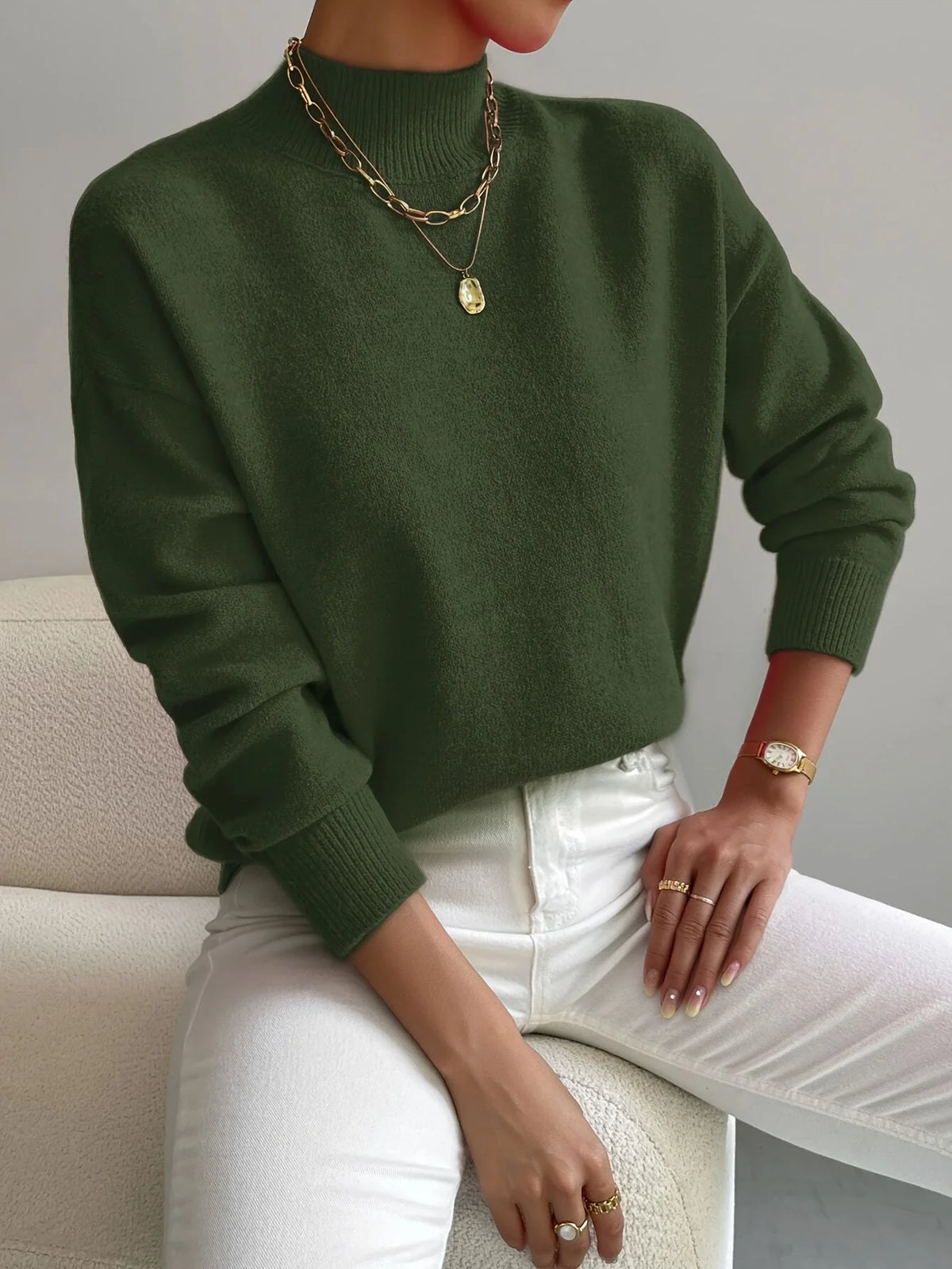 Women's Roll-Neck Knit Sweater