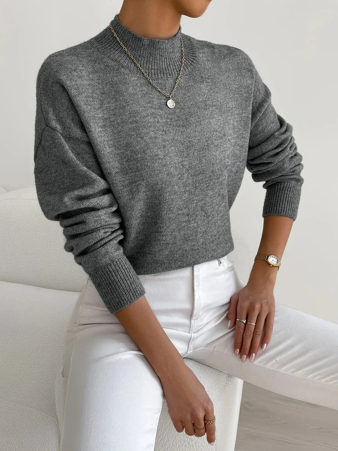 Women's Roll-Neck Knit Sweater