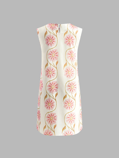 Women's Romantic Print Sleeveless Short Dress