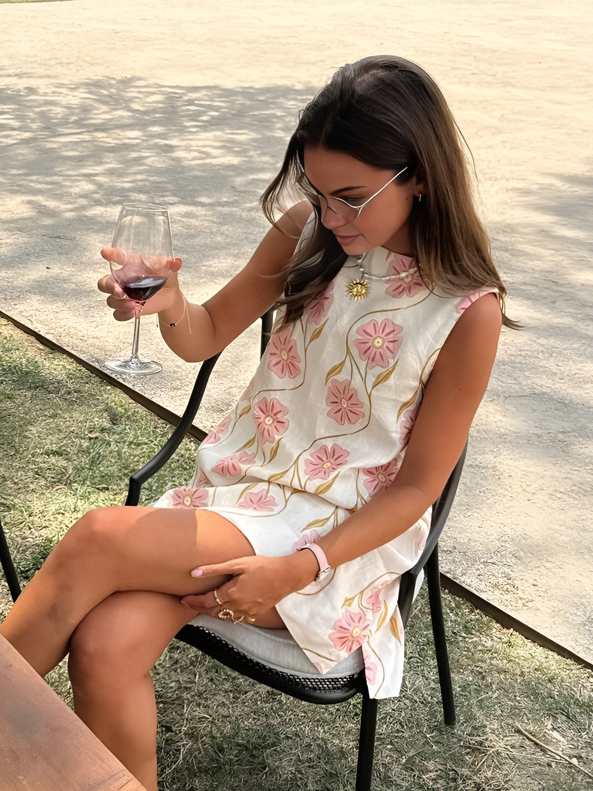Women's Romantic Print Sleeveless Short Dress