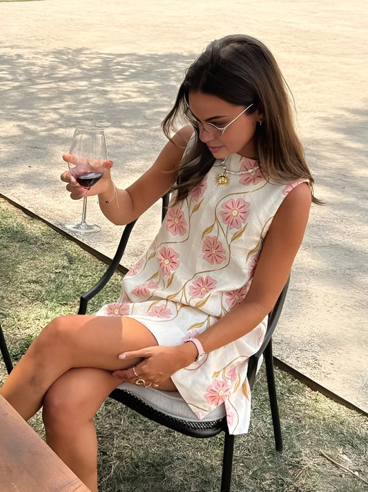 Women's Romantic Print Sleeveless Short Dress