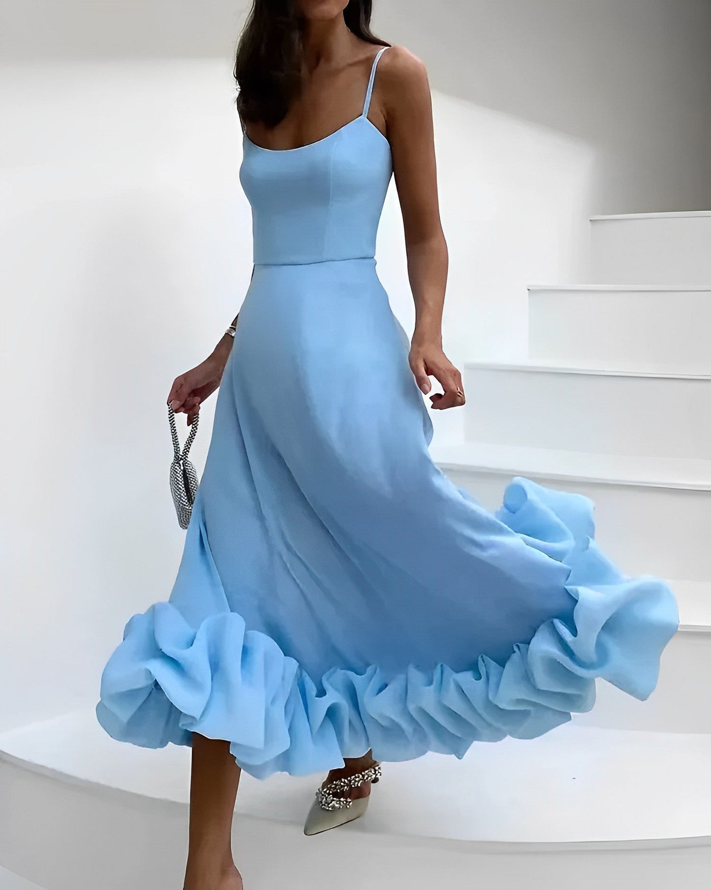 Women's Ruffle Hem Midi Dress